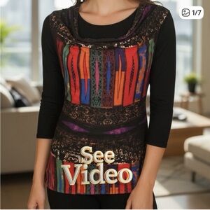 👛(ANY 2/$25) HP⭐️LAVENA  Long Length, 3/4 Sleeved  Cowl Neck Top Multi Colour